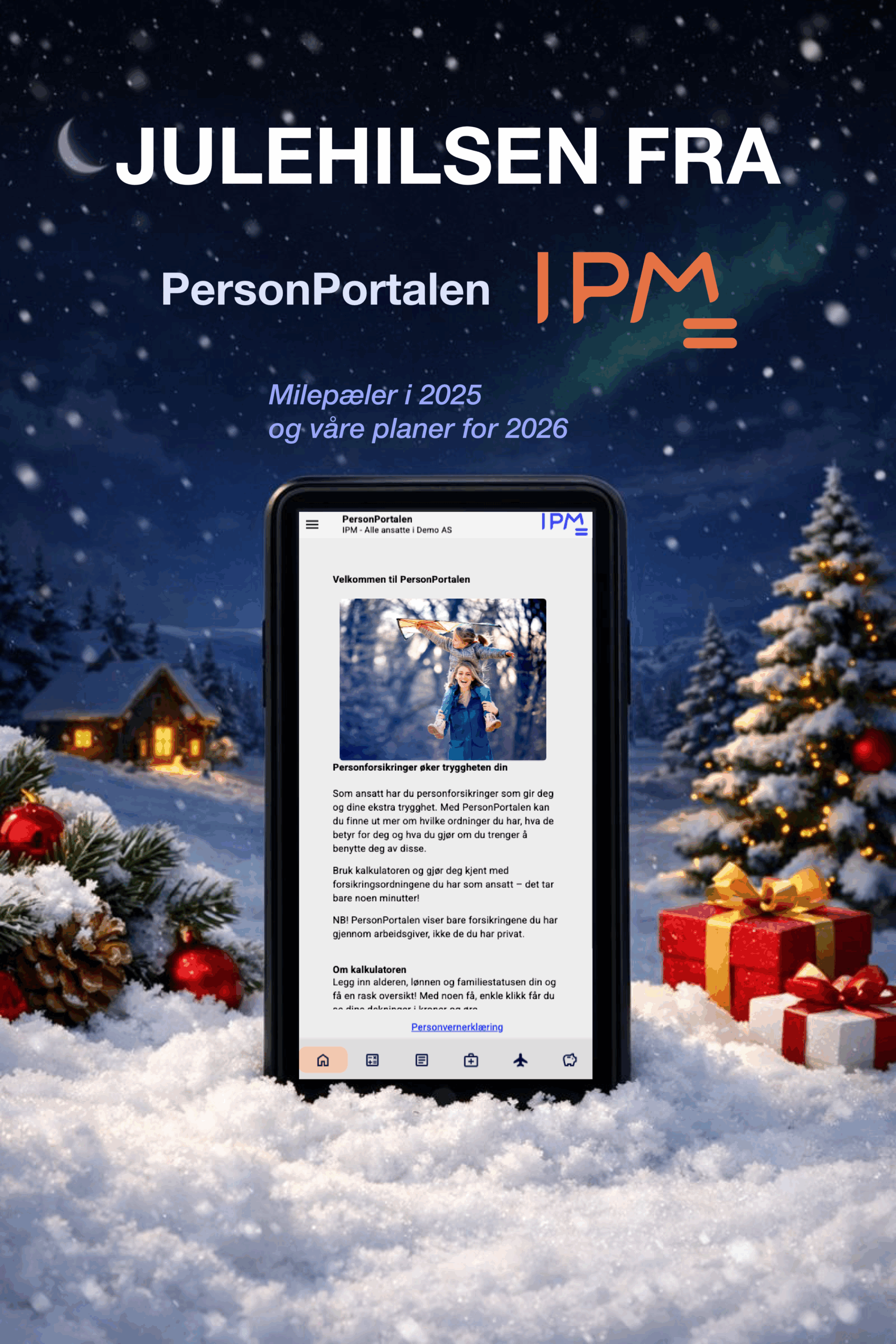 Bilde av julehilsen fra IPM.